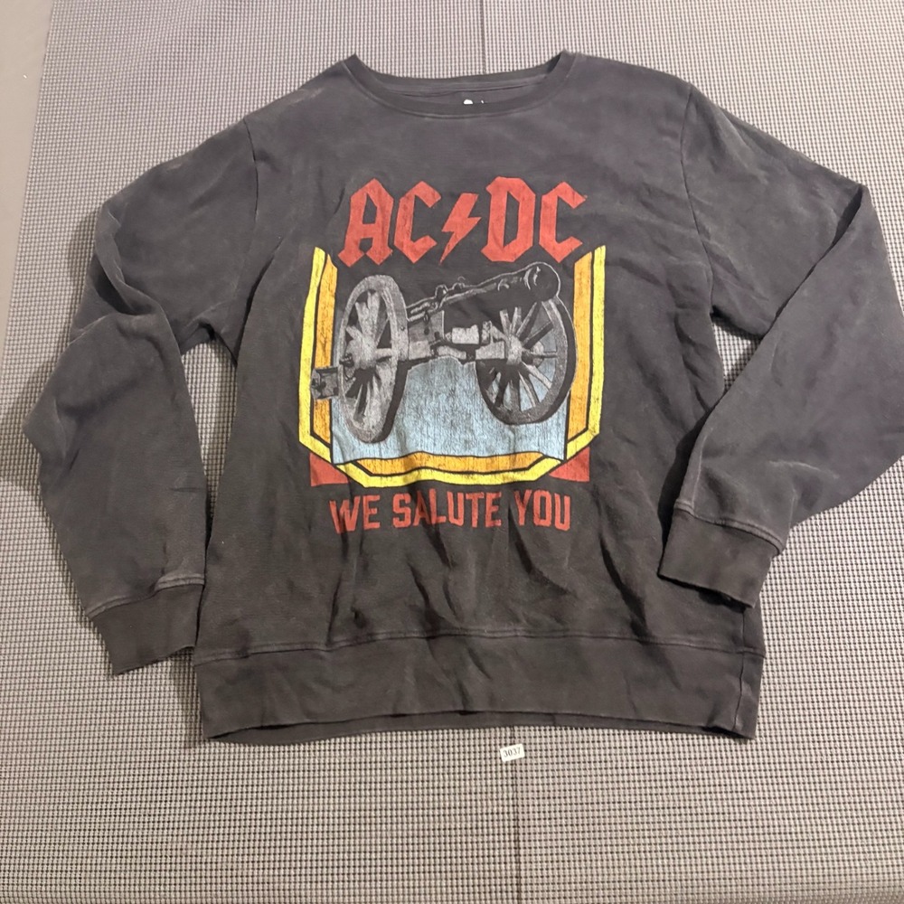 AC/DC We Salute You Graphic Sweatshirt Faded Black Size M